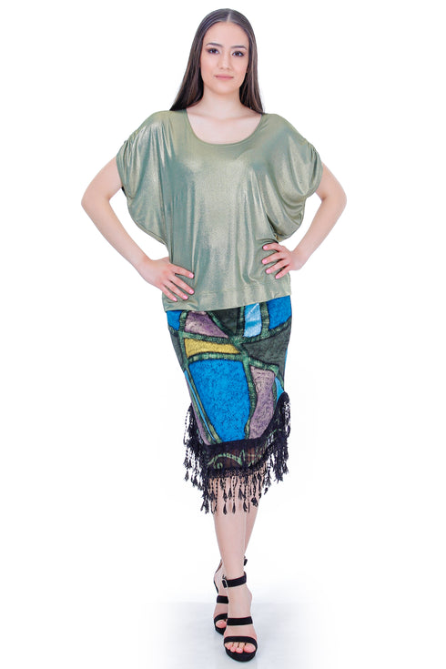 Fusta jerse pictata  Liza Panait Liza Panait Online Boutique